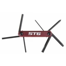 Ключи шестигранные STG велосипедные, YC-270, 8 предметов, бордовые