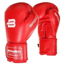 Перчатки боксёрские BoyBo Basic к/з, 8 OZ, цвет красный